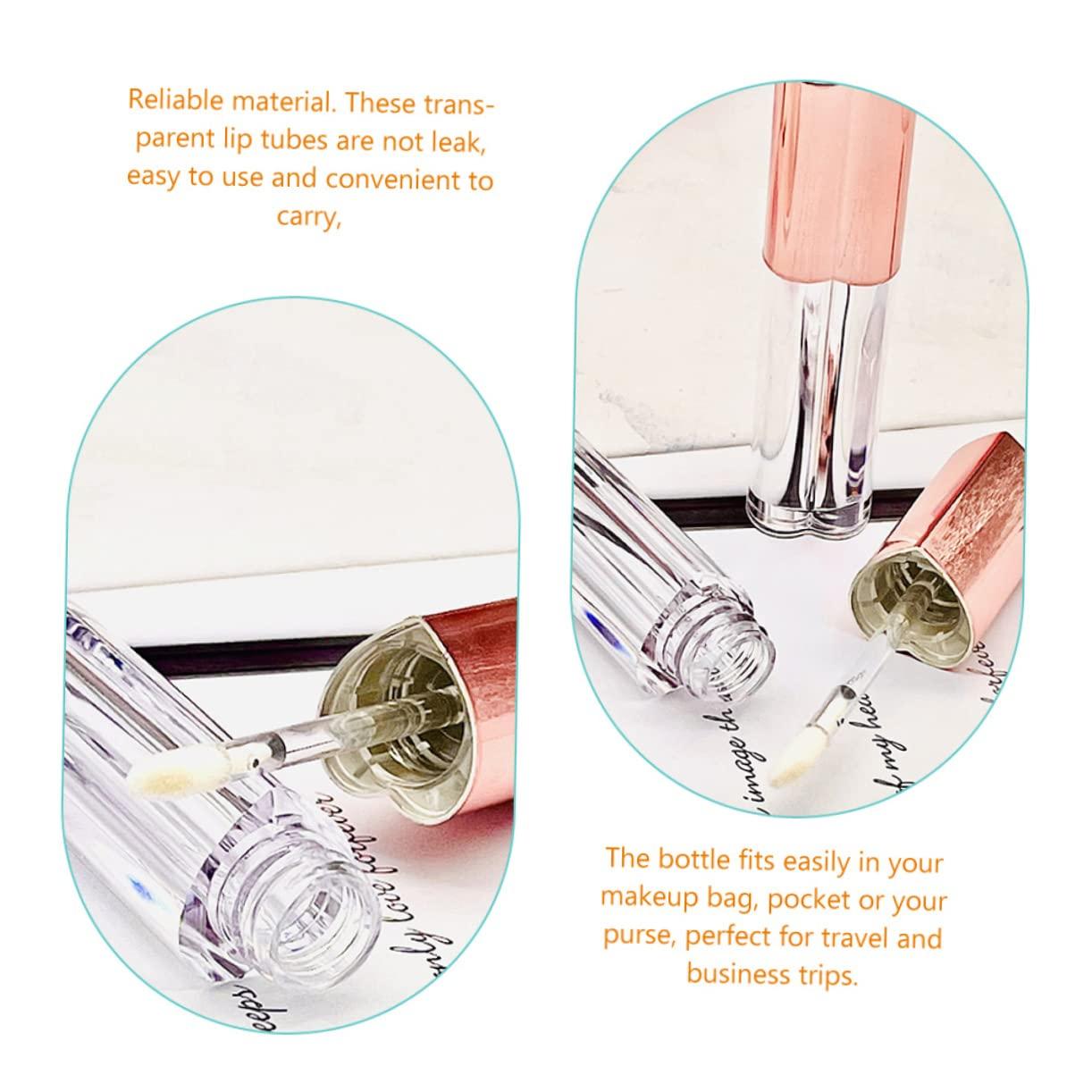 Hemoton Hemoton Heart Shaped Lip Gloss Containers Empty Lip Gloss Tubes Plastic Refillable for Travel Leakproof
