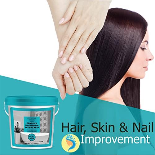 Aromasong Aromasong Raw Dead Sea Magnesium Flakes for Bath - 4 LB Bulk Bath Salt in Reusable Bucket