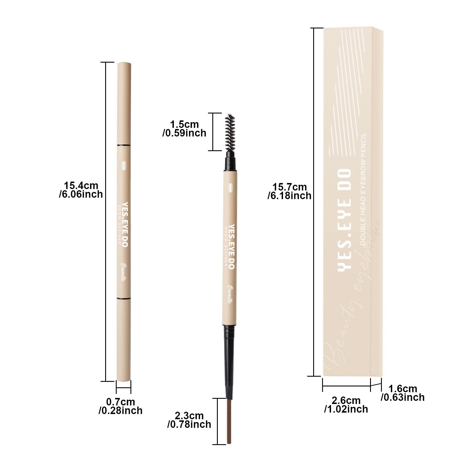 YES.EYE DO Grey Eyebrow Pencil for Older Women Soft, Retractable Gray Eyebrow Pencil with Spoolie, Ultra Fine Brow Pencil for Gray Hair with hair like strokes, Long-lastin, Waterproof, Grey, YES.EYE DO