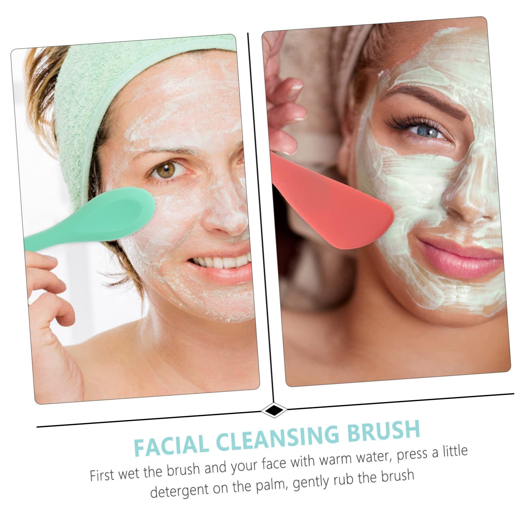 HONMEET HONMEET 2pcs Dual Sided Facial Cleansing Brush Set Gentle Face Wash Tool for Deep Cleaning Makeup Removal & Massage Includes 1 Pine & 1 Brush