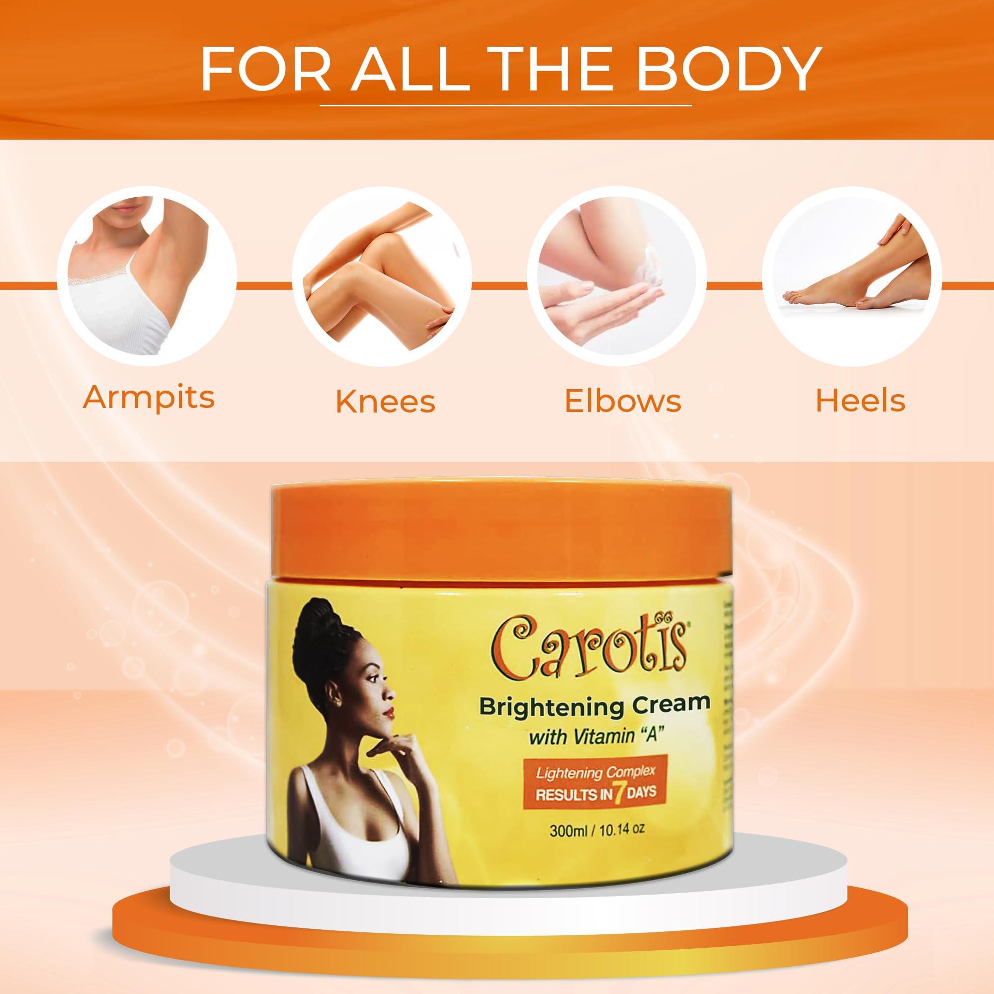CAROTÏS CAROTS, Skin Brightening Cream 300ml / 10.14fl oz 7 Day Night Cream for Uneven Skin Tone, with Vitamin A