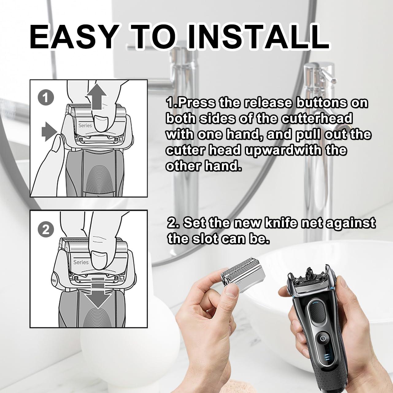 TRAH 52S Series 5 Electric Shaver Replacement Head Compatible with Braun Series 5 Foil Shaver Replacement Heads 5090/5190cc, 5040/5140s, 5030s, 5147s, 5145s, 5195cc, 5197cc