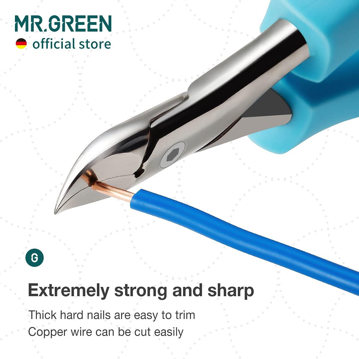 MR.GREEN MR.GREEN Nail Clippers Toenail Cutters Anti-Splash Professional Ingrown Thick Hard Nail Scissors Pedicure Tools Manicure Sets (Blue Handle)