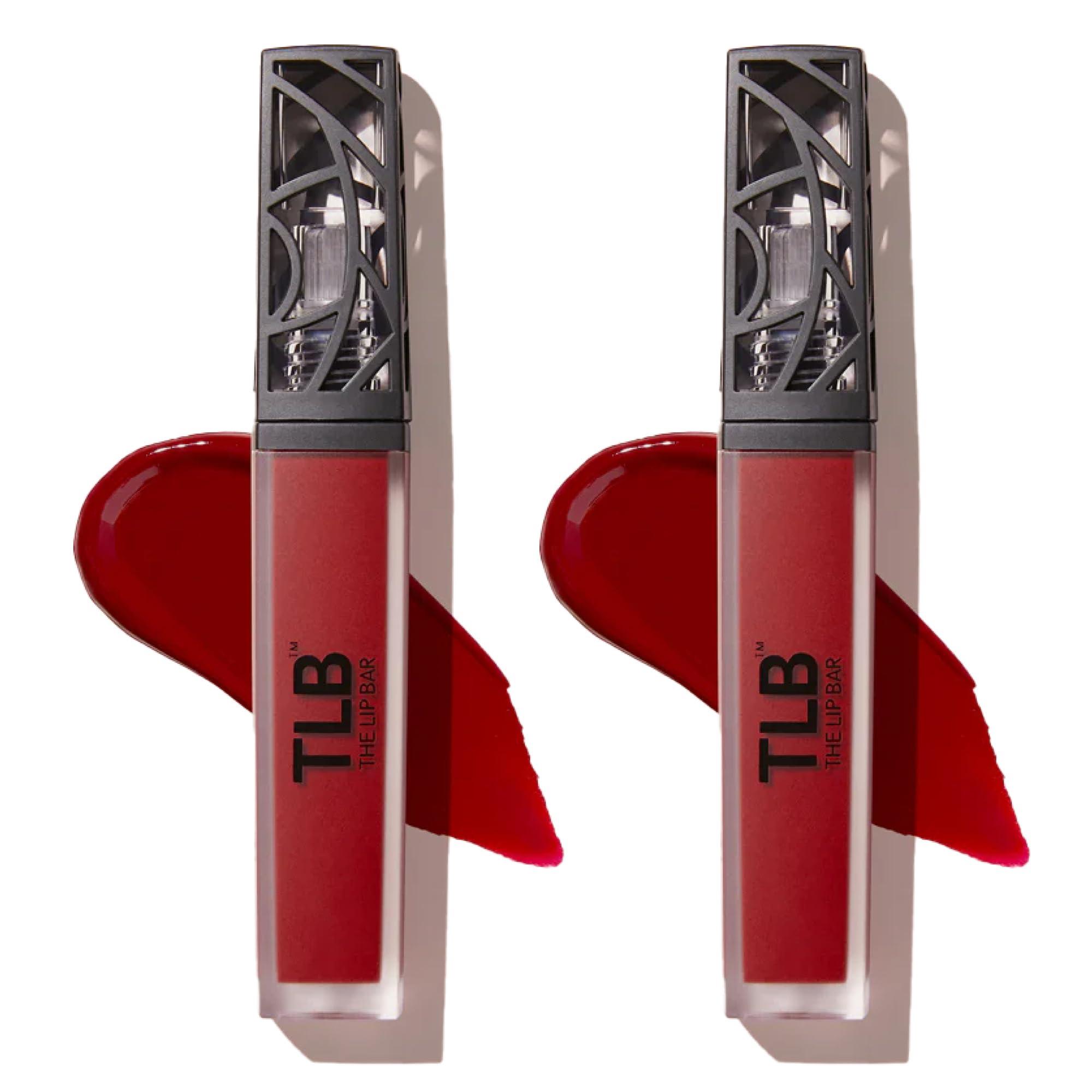 The Lip Bar The Lip Bar - Nonstop Liquid Matte Lipstick 2-Pack, Bawse Lady (Blue Red) - High Pigment - One Swipe - Long Lasting - Jojoba Oil & Vitamin E - Vegan & Cruelty Free - Makeup & Cosmetics - .24 fl oz