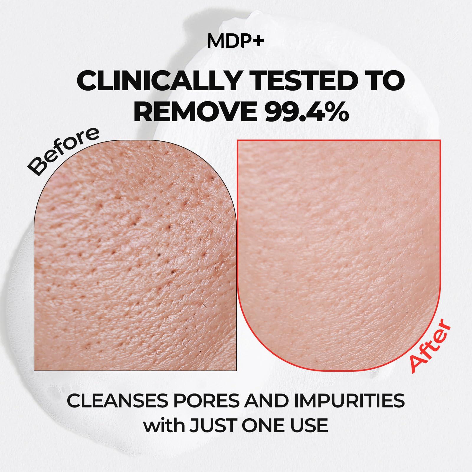 MDP MDP+ RED LACTO COLLAGEN CLEAR 2.0, Peptide, Deep Pore Cleansing, Hydrating|4.05oz/120ml,Pore Tightening, Hydrating Cleanser, Daily Moisturizing Cleanser, Foaming Facial Wash