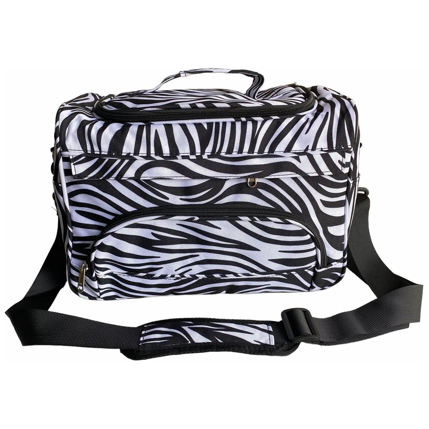 UISKOOPW UISKOOPW Hair Stylist Caddy Bag Hair Product Organizer Barber Bags for Clippers and Supplies with Shoulder Strap Hair Makeup Salon Organizer Bag (Zebra)