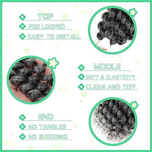 Aclovcy 8 Pack Jamaican Bounce Crochet Hair Curly Crochet Hair 8 Inch Wand Curl Crochet Hair For Black Women Jamaican Twist Braid Hair Short Crochet Curly Hair Extensions(8 Inch (Pack of 8),Tgray)