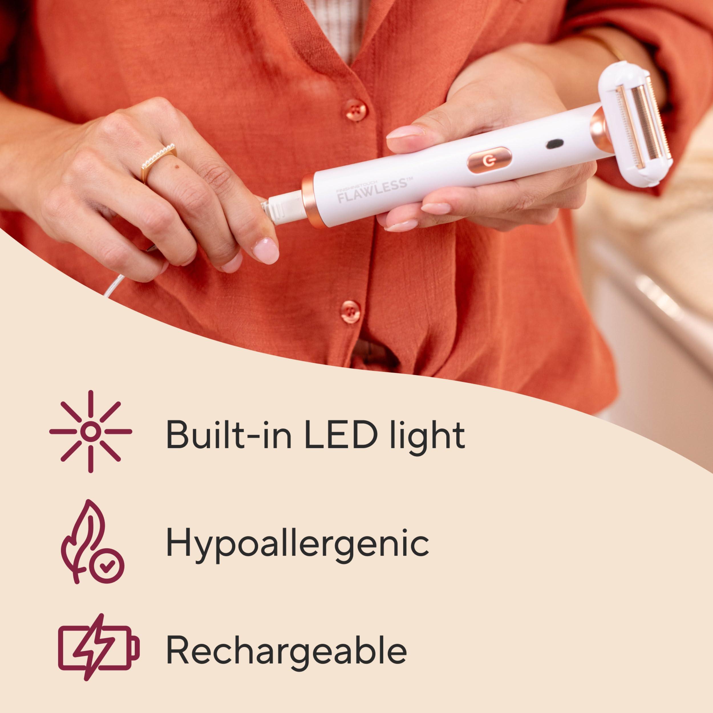 Finishing Touch Flawless Finishing Touch Flawless Legs, Electric Razor for Women, Pivoting Head Leg Hair Remover with LED Light for Instant and Painless Leg Hair Removal