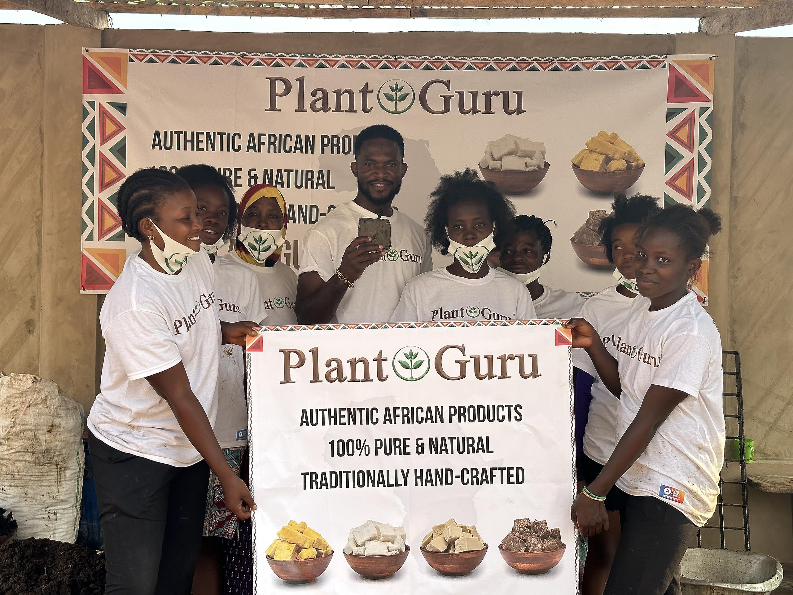 Plant Guru Raw African Black Soap 2 lbs. Bulk Bars 100% Pure Natural From Ghana. Acne Treatment, Aids Against Eczema & Psoriasis, Dry Skin, Scars and Dark Spots. Great For Pimples, Blackhead.