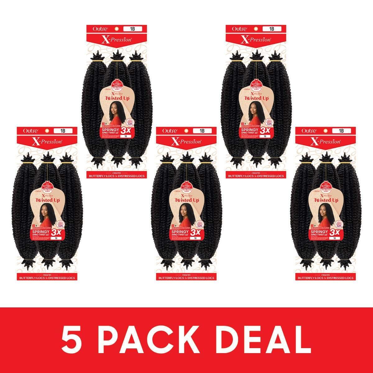 Outre Outre X-Pression - Twisted Up - Springy Afro Twist 16\" 3X 5 Packs (CHAMPAGNE AMBER)