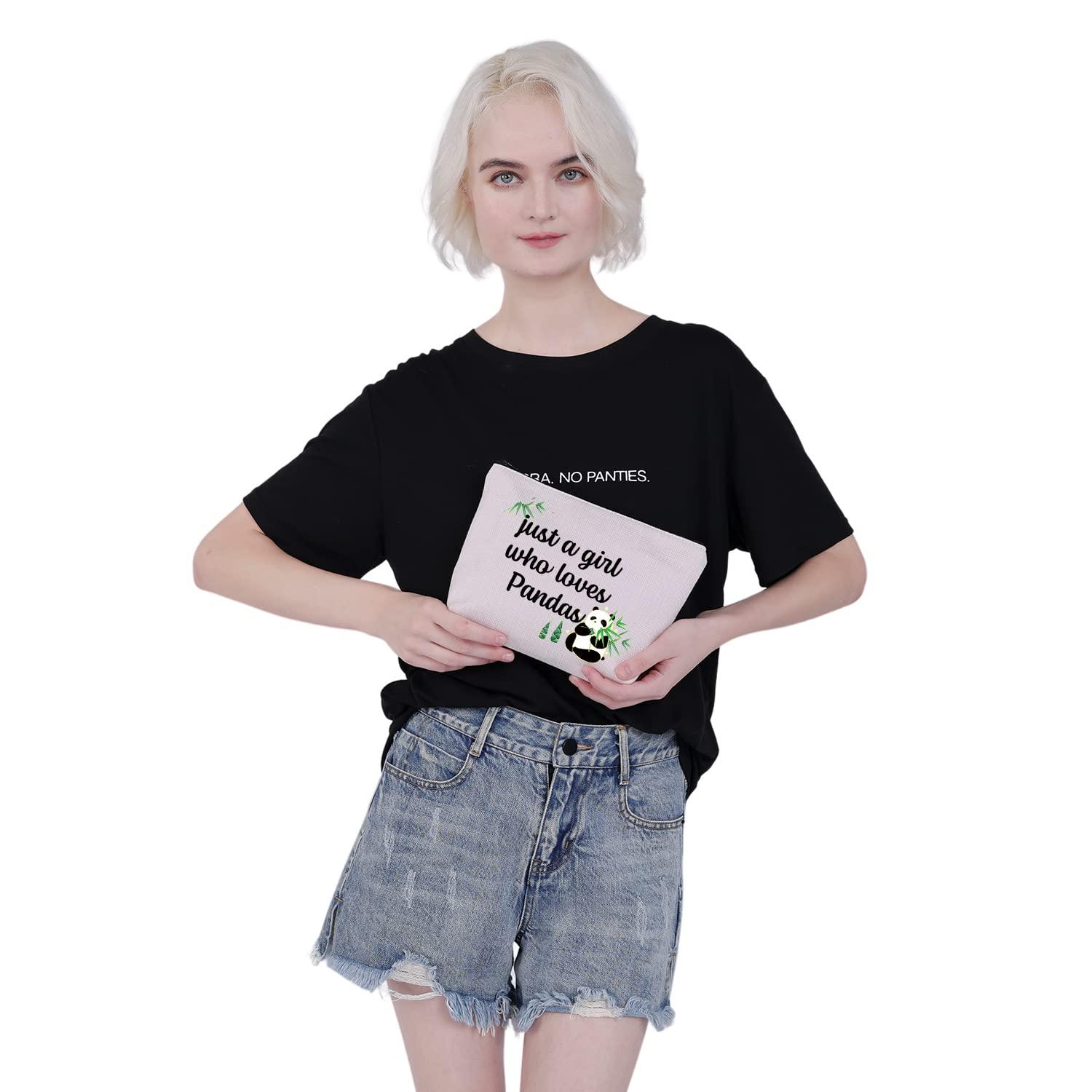 MBMSO MBMSO Panda Makeup Bag just a Girl who Loves Pandas Panda Lover Gifts Panda Gifts for Girls (Just a girl who loves Pandas)