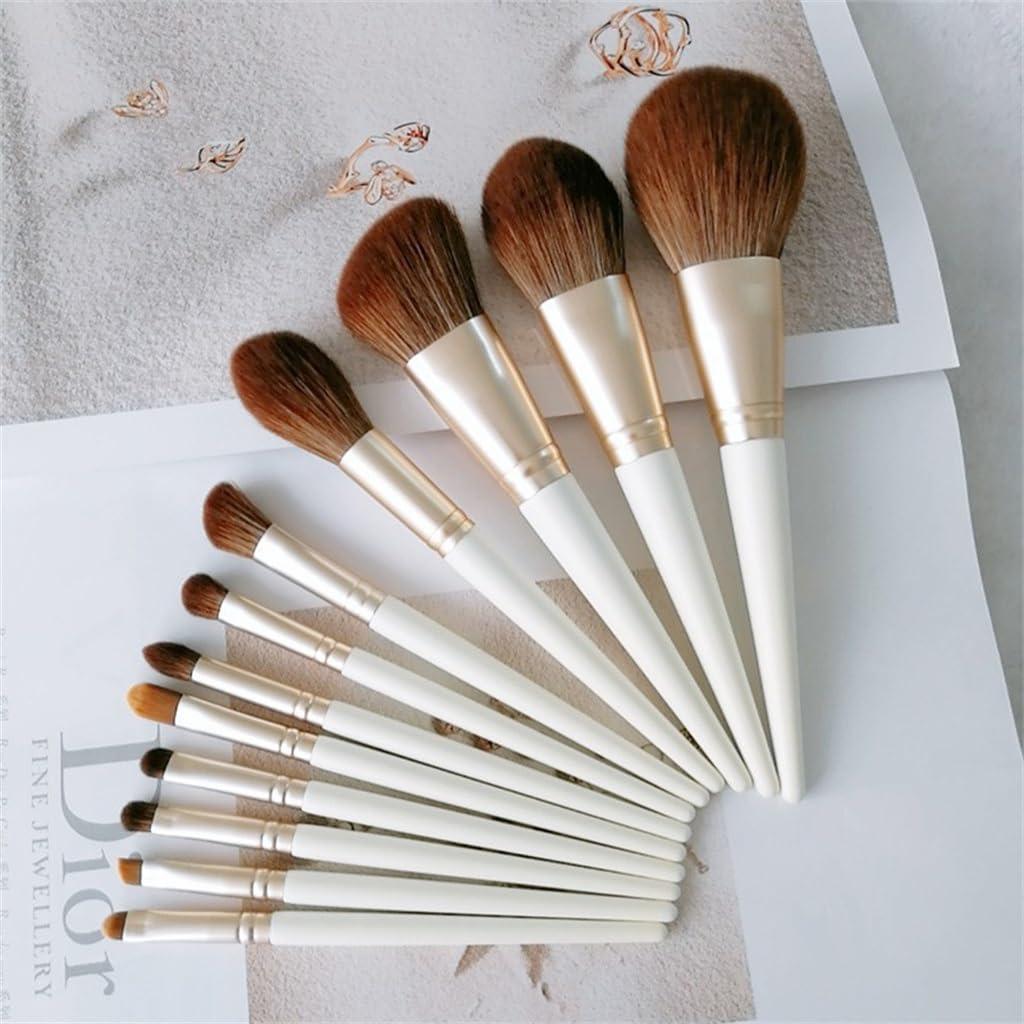 JMKJMJP JMKJMJP 12pcs White Makeup Brushes Set Quick Dry Bristles Super Soft Loose Powder Blush Brushes(D,18cm)