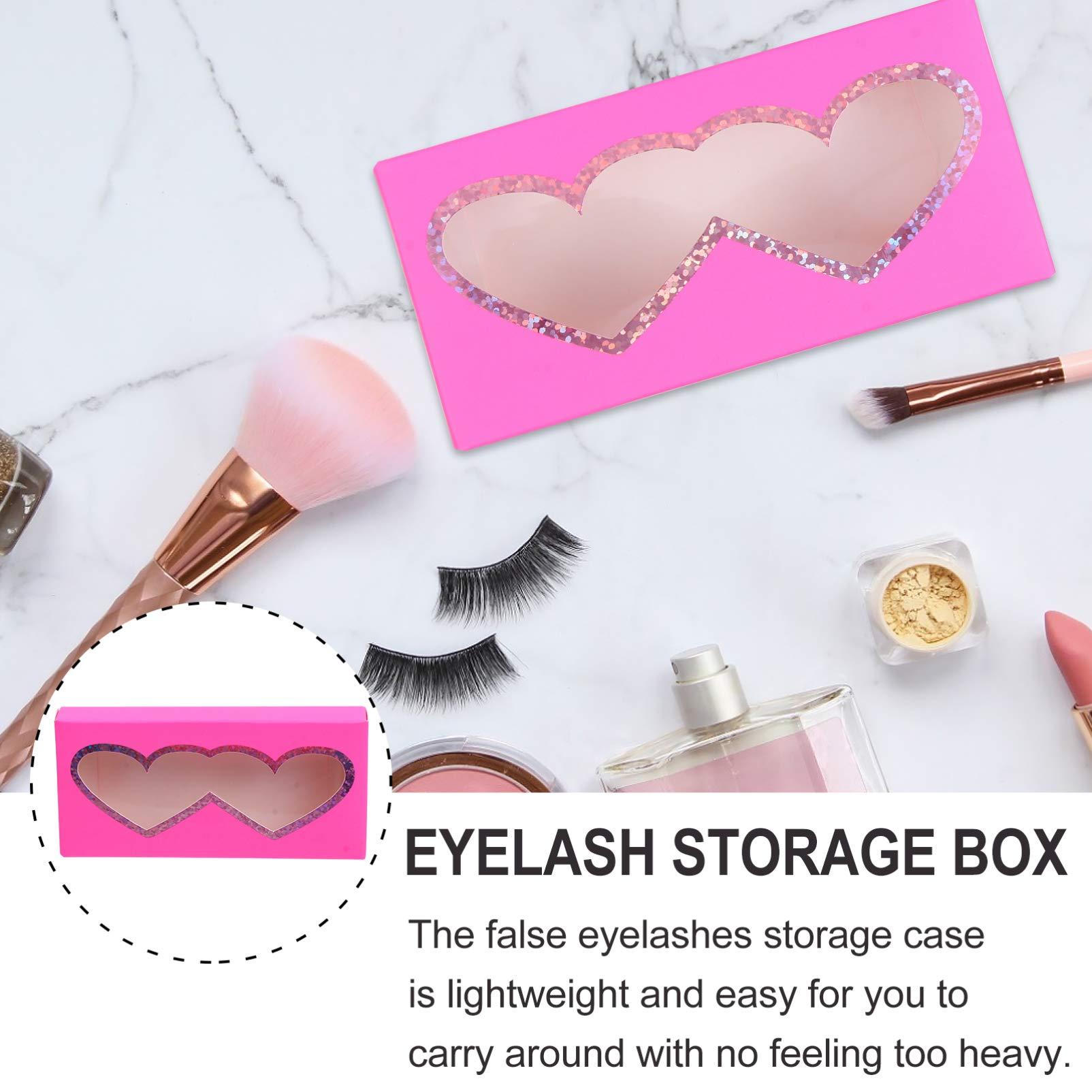 Beaupretty Beaupretty 10pcs Heart Shaped Eyelash Boxes Lash Packaging Container Box for Storage Organizer
