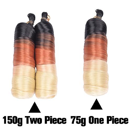 Bciopll 24Inch Curls Loose Wave Spiral Curl Braid Synthetic Hair Ombre Pre Stretched Crochet Braiding Hair For Women 27 24inches 75g#1Pcs