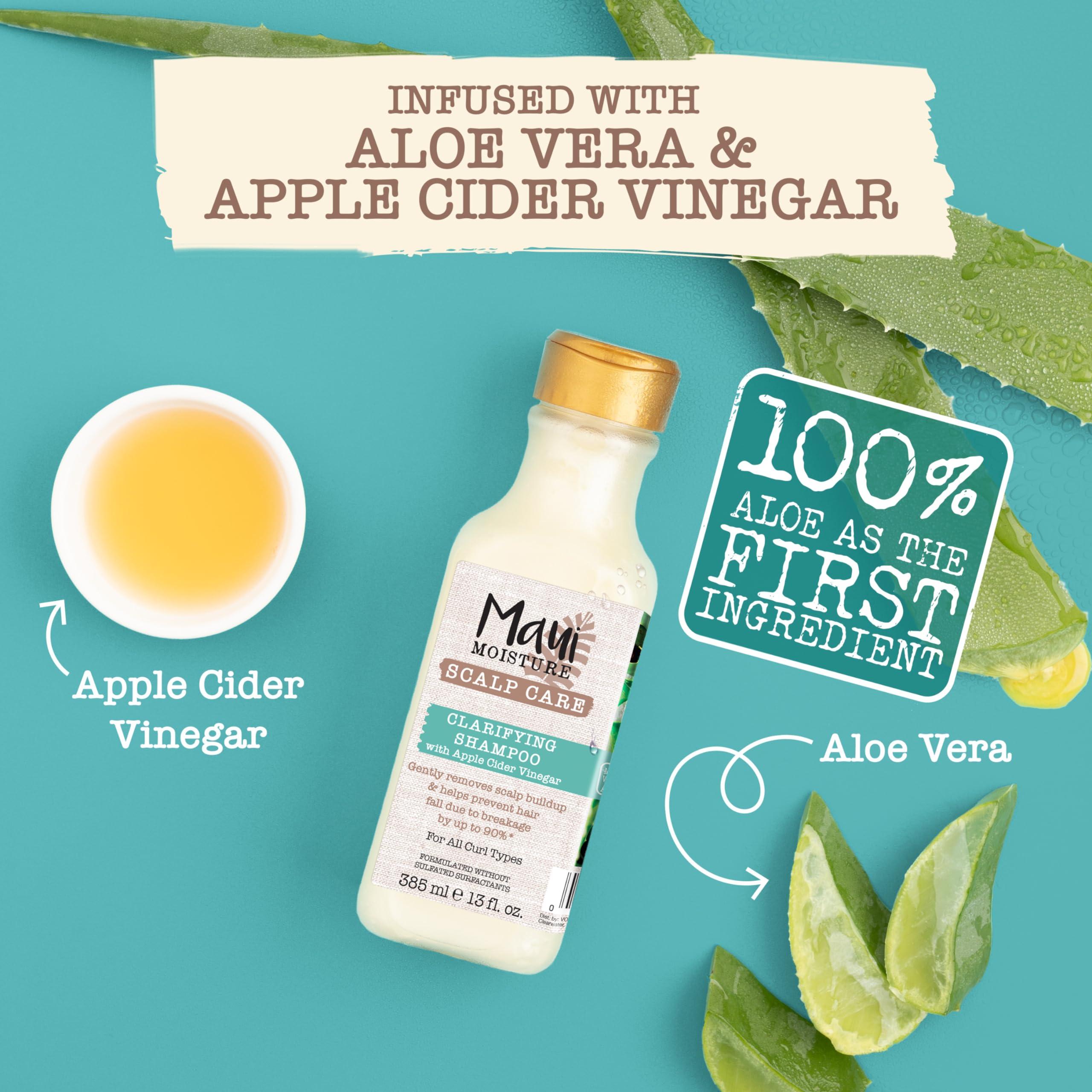 Maui Moisture Maui Moisture Scalp Care Clarifying Shampoo, Apple Cider Vinegar Curly Hair Shampoo Moisturizes & Removes Scalp Build-Up, Sulfate-Free Surfactants, 13 fl. oz