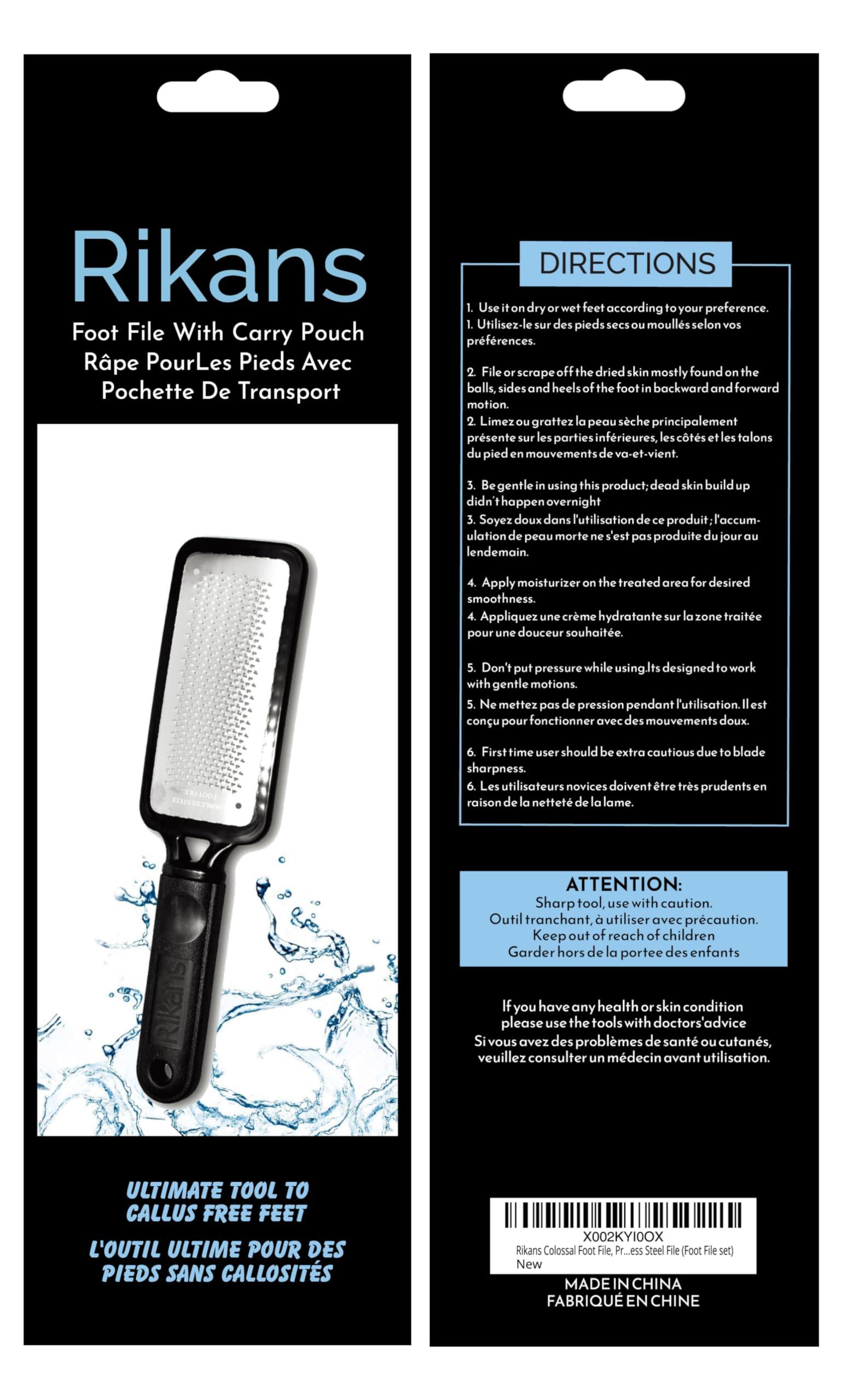 Rikans Rikans Colossal Foot File, Professional Foot Rasp Callus Remover, Foot Care Pedicure Tool to Remove Hard Skin,Can Be Used on Wet or Dry Skin, High Grade Stainless Steel File (Foot File set)