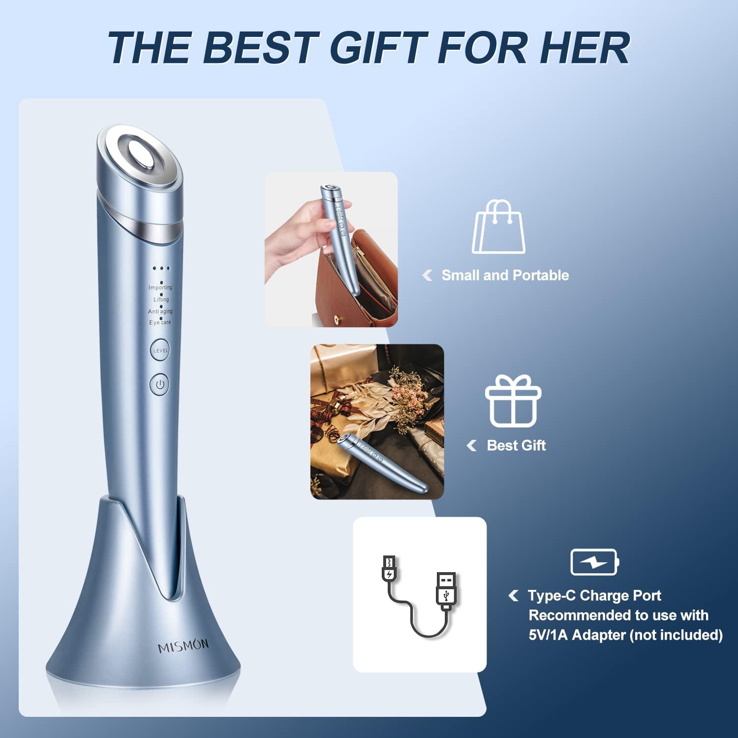 MiSMON MiSMON High Frequency Facial Machines, 4 in 1 Facial Massager Micro-Current Light Therapy Device for Face