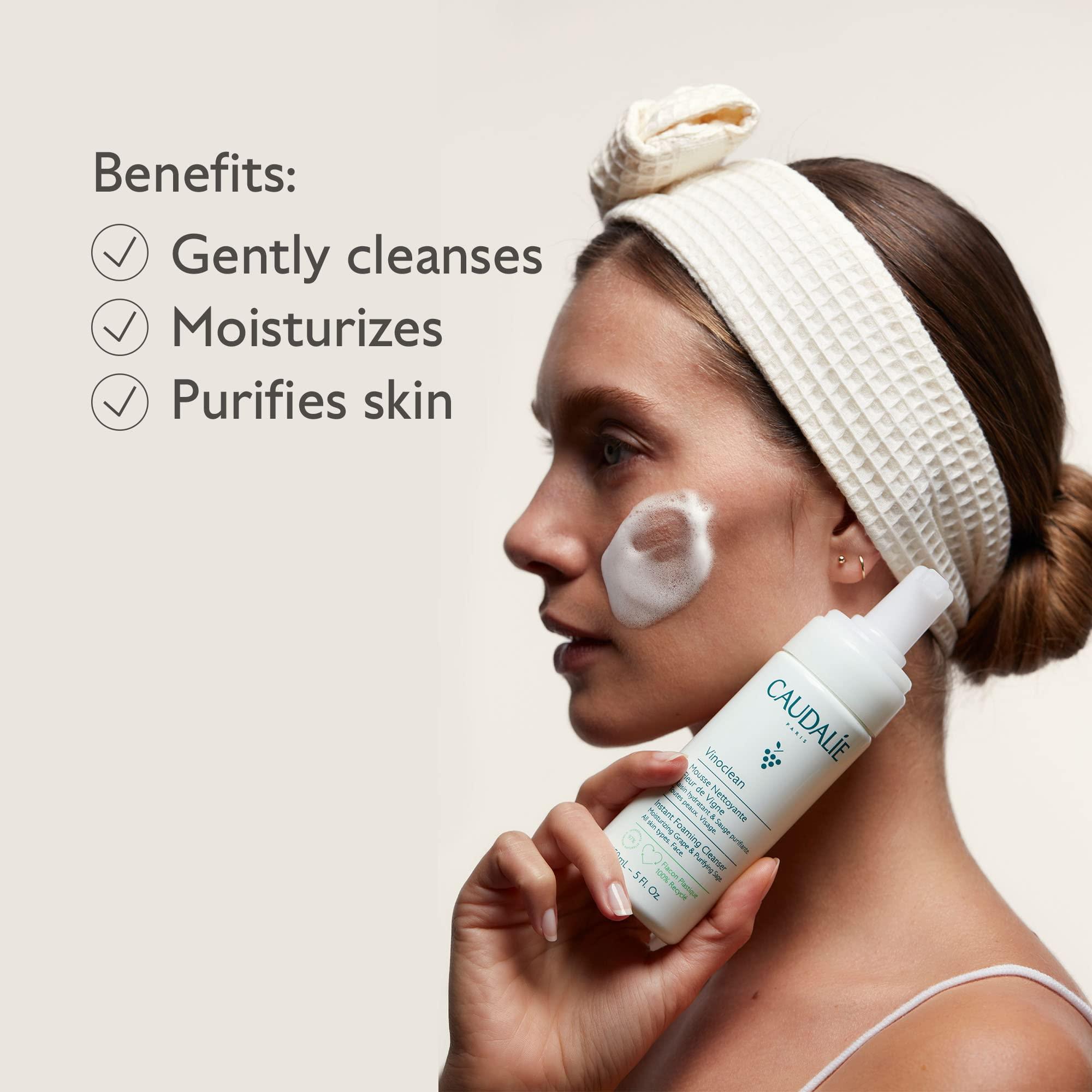 Caudalie Caudalie Instant Foaming Cleanser: Daily Facial Cleanser that Cleanses, Soothes, Reduces Redness, 5 Fl Oz