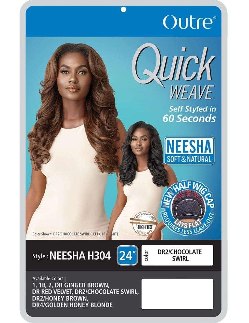 Outre Outre Synthetic Quick Weave Half Wig - NEESHA H304 (Color:DR4/GDNHNBL)