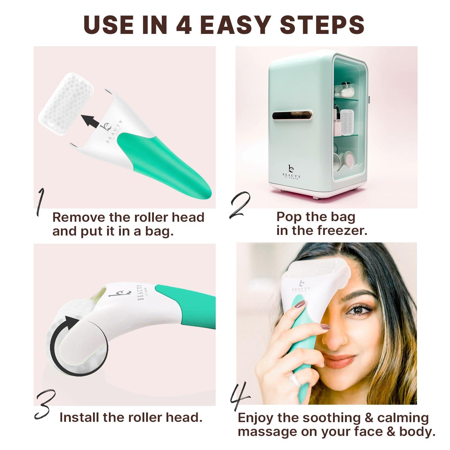 Beauty by Earth Ice Roller for Face - Smoothes Fine Lines & Wrinkles, Face & Eye Roller for Puffy Eyes, Skin Care Massager, Beauty Gift That Helps Relieve Migraines, Facial & Spa Gifts for Women