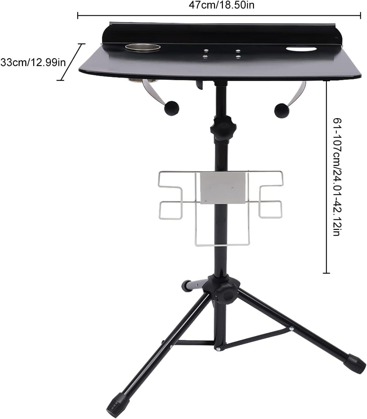 BounceyCart Mobile Portable Tattoo Workstation, Professional Work Station with Tripod Stand, 24-42 inch Height Adjustable Tattoo Studio Desk Tray Portable Table SPA Storage Tables
