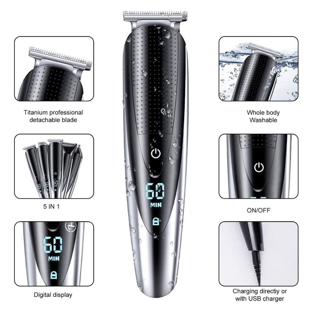 FASTDEER Professional Hair Clippers for Men, All In One Grooming Kit Electric Shaver For Men Facial Body Wet Dry Shaving Machine Beard Electric Razor Rechargeable