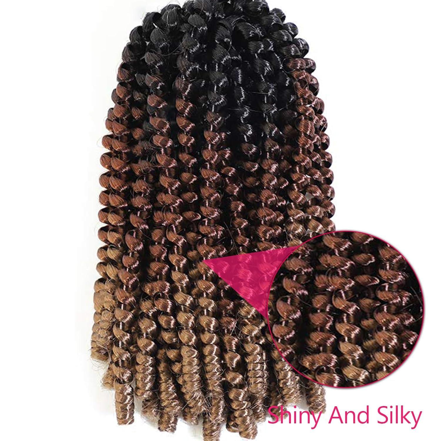 ROKTRESS Spring Twist Hair Spring Twist Crochet Hair Spring Twist Braiding Hair 6 Packs 90strands For Passion Twist Butterfly Locs Crochet Braids Hair Synthetic Braiding Hair Extensions (12inches, T1B/30/27)