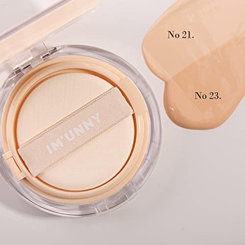 UNNY CLUB IM UNNY Stay Velvet Cushion | Long Lasting Korean Foundation Cushion, Base Makeup with Matte Finish, Full Coverage | K Beauty (21. Ivory)