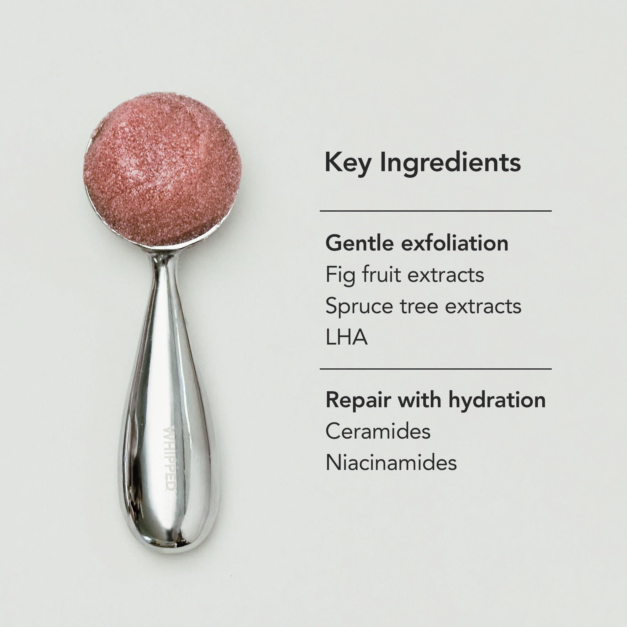 Whipped Semo Company WHIPPED VEGAN PACK SCRUB MUHWABUTTER 210g (7.40 oz) - Made with Fig & Cacao Butter | Chewy Gelato Texture with Ceramide & Niacinamide, No Sugar or Salt, for Face & Body