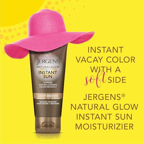 Jergens Jergens Natural Glow Instant Sun Bundle: Light Bronze Sunless Tanning Moisturizer + Bronzing Lotion 6oz Bottle and Applicator Mitt