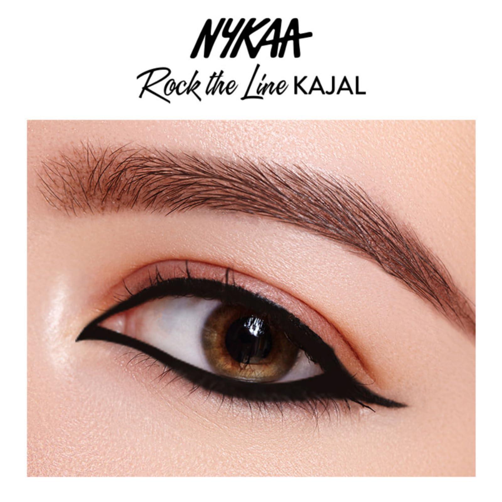 NYKAA Nykaa Cosmetics Rock the Line Eyeliner, 001 Jet Black, 0.01 oz - Smudge-Proof and Transfer-Resistant Formula - Highly Pigmented - Waterline Eyeliner