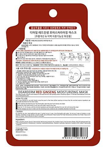 Dear & Derm Dearderm Red Ginseng Moisturizing Mask (10 Pieces)