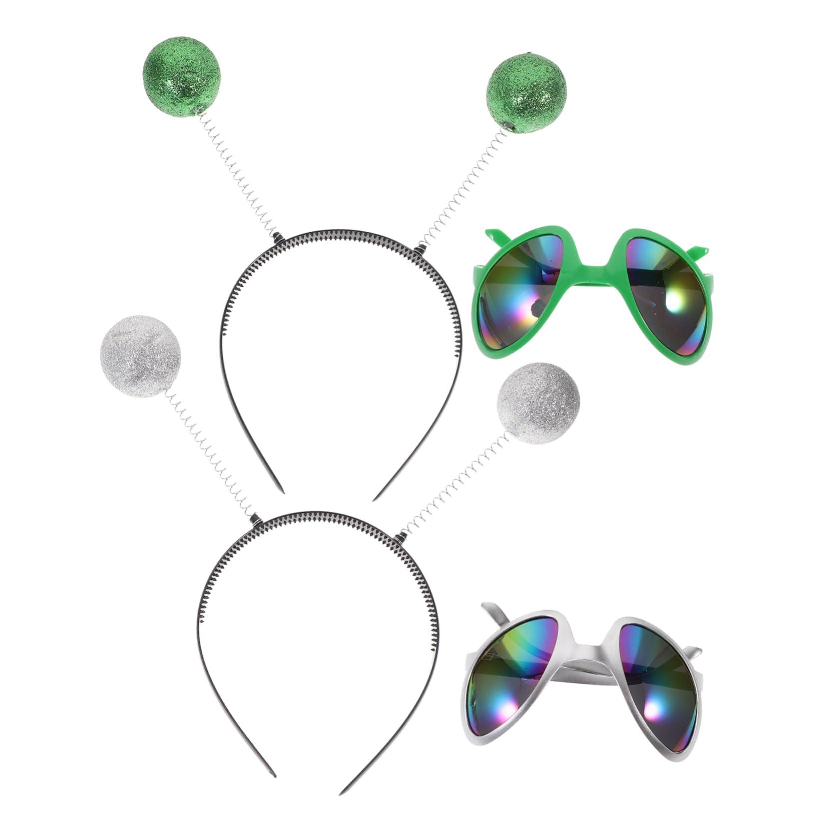 Abaodam Abaodam 3 Sets Alien Headband Hair Tie Hair Bands Glasses Makeup Hair Band Alien Eyewear Alien Prop Dreses Party Cosplay Headbands Party Supplies Alien Costume Plastic Apparel Miss Space