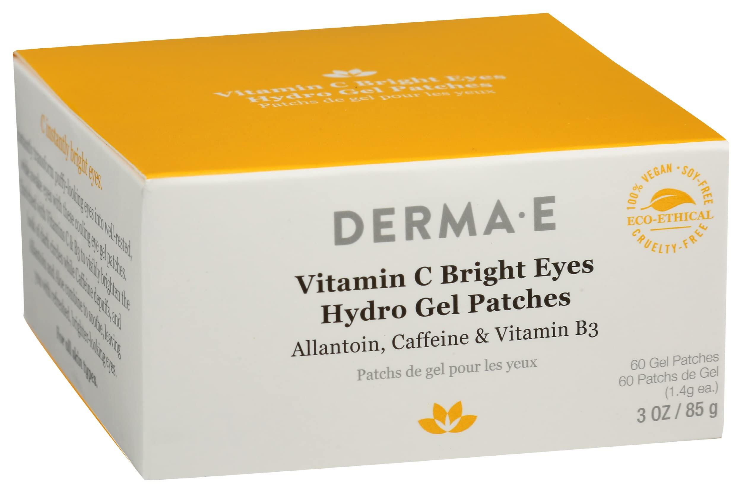 DERMA-E Derma E Vitamin C Bright Eyes Hydro Gel Patches, Natural, Cruelty Free, 3 Ounce (Pack of 1)