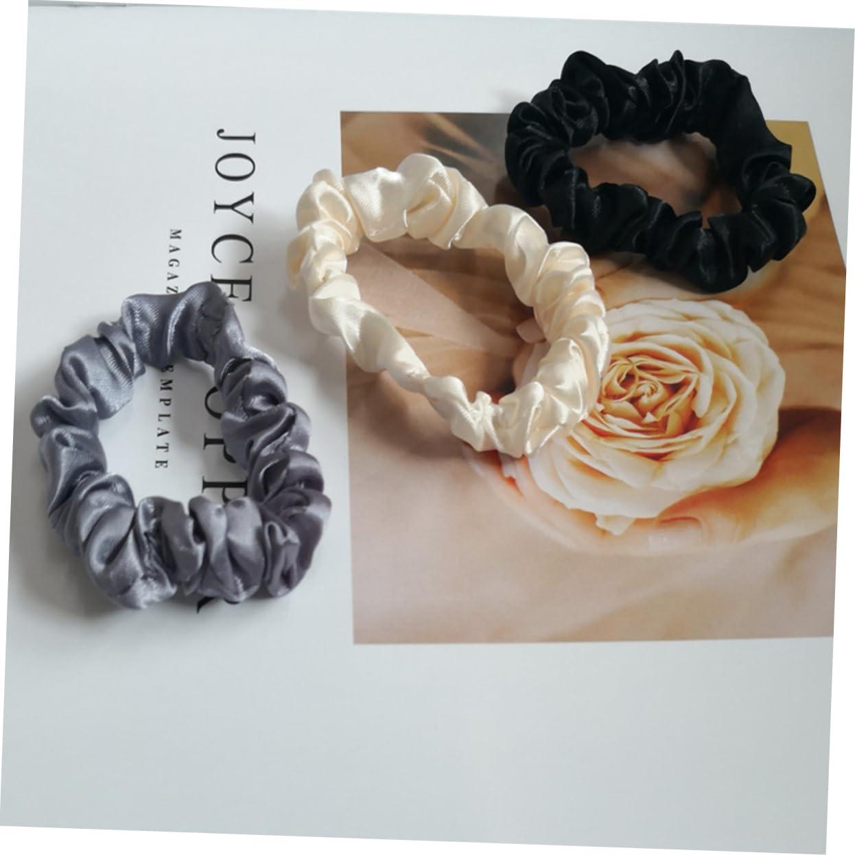 VINTORKY VINTORKY Chic Retro Hair Ties Set 12 Pcs Silk Satin Hair Bands for Girls Ponytail Holders Stretchy Elastic for Women