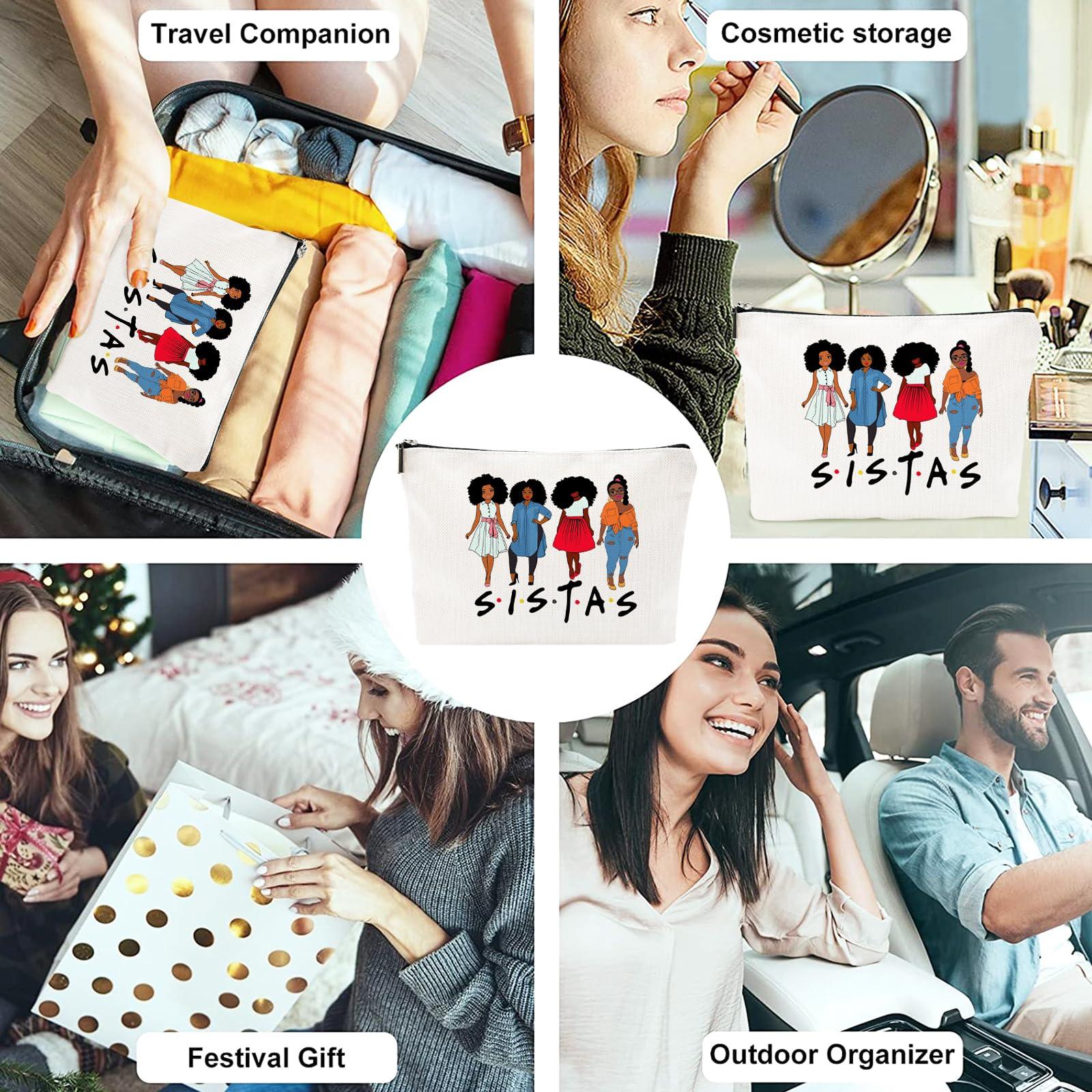 Baobeily Christian Gifts for Women, African American Makeup Bag for Purse, Afro Black Cosmetic Bags for Women, Inspirational and Funny Gifts, Small Travel Pouches Cosmetic Cases