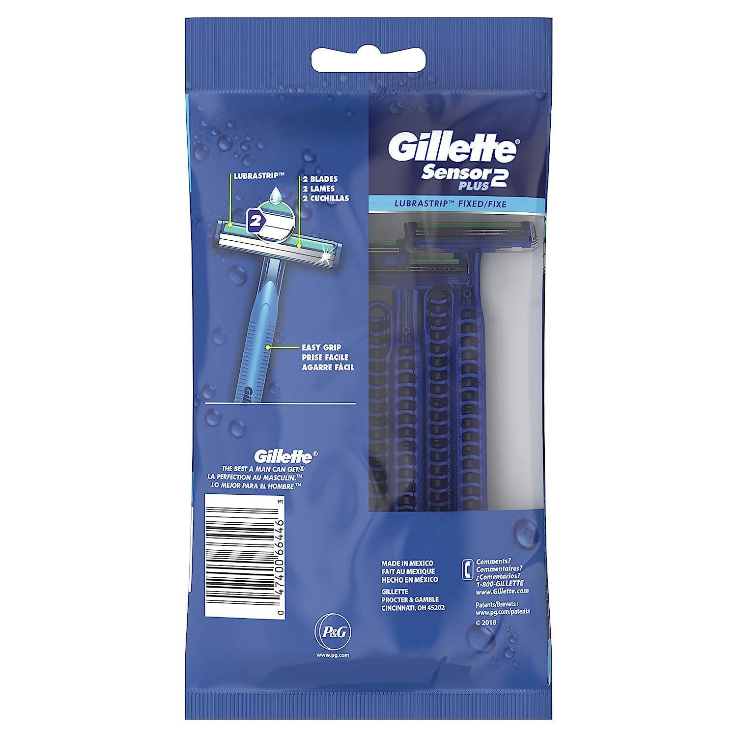 Gillette Gillette Sensor2 Plus Men's Disposable Razors, 10Count