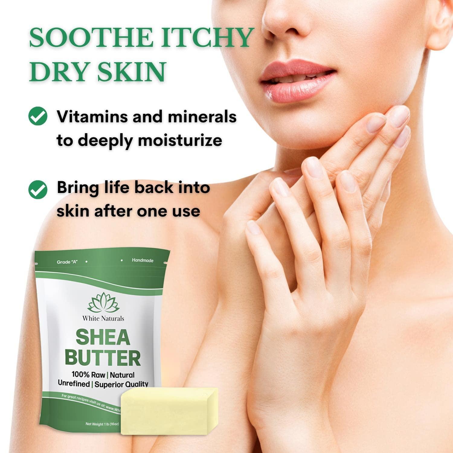 White Naturals White Naturals Bulk Shea Butter 5 lb Pure, Raw, Unrefined, African, Grade A,Ivory, Perfect Skin Moisturizer, DIY Lip Balms, Recover Sun Damage, Kids Cream