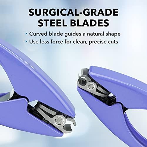 Azurro Clipperpro Omega Select Fingernail Clipper - Senior Finger Nail Clippers for Women and Men | Ergonomic Nail Cutter Clipper with 180 Degree Swivel Head | Sharp, Durable Thick Nail Clippers