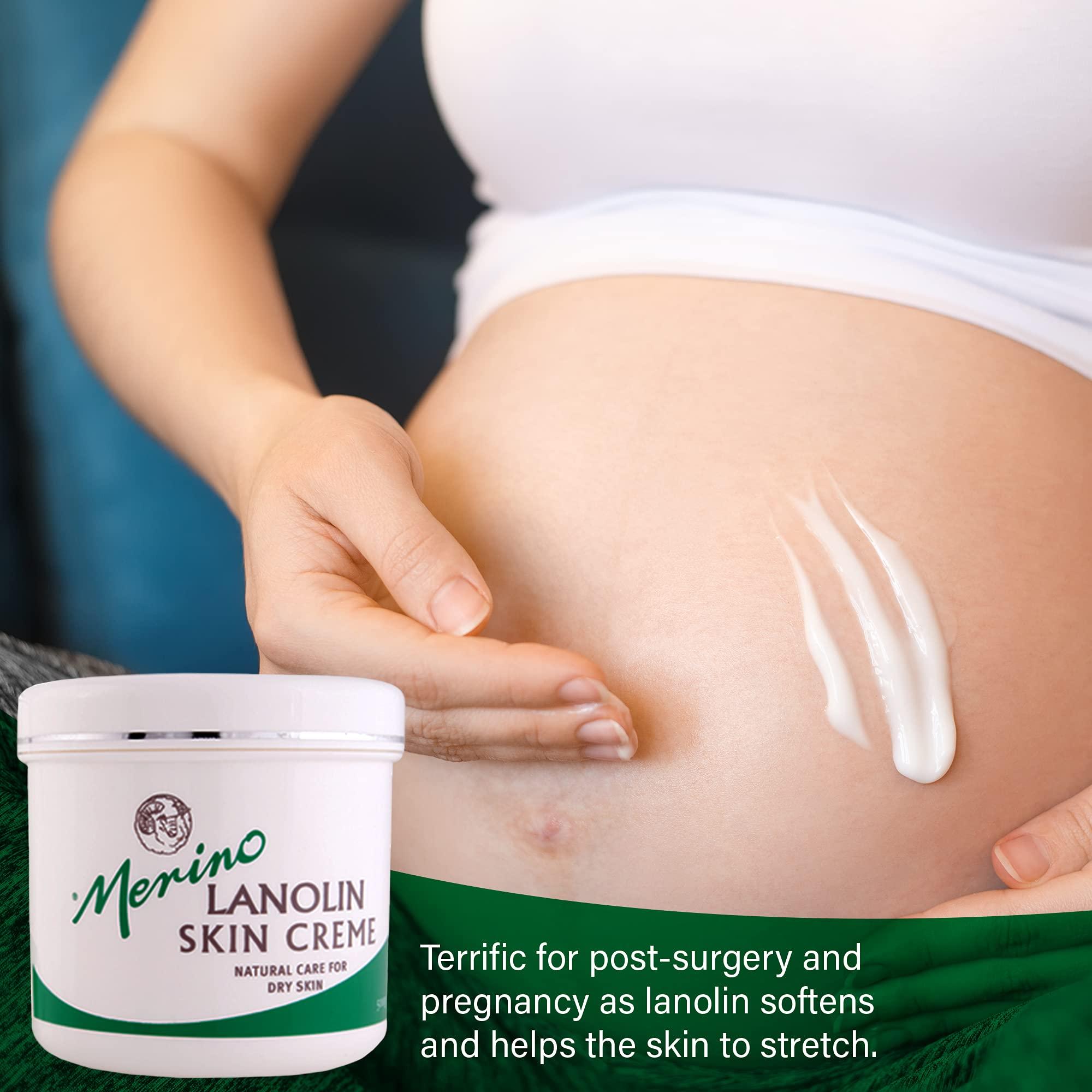 Merino Skin Care Dry Skin Lanolin Cream for Cracked Heels, Elbows and Soft Hands (500g/17.63 oz) Large Jar