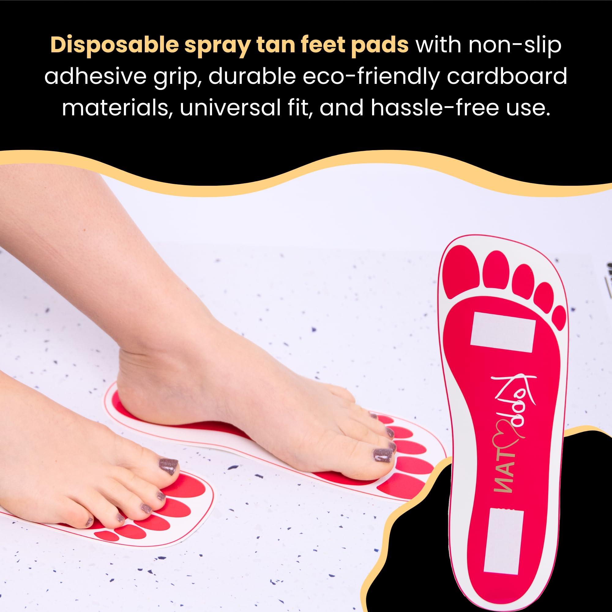 KobbTan 60 Pairs(120feets) Spray Tan Feet Pads For Sunless Spray Tanning in Pink