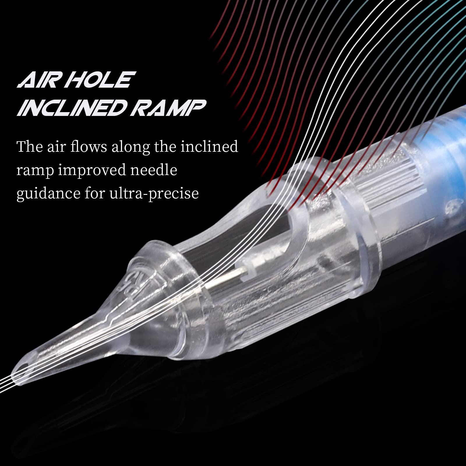 WZPB WZPB Tattoo Cartridge Needles - 40Pcs Mixed Size Tattoo Needles 1203RL 1205RL 1205RS 1207RS 0.35mm Professional Needles Round Line Shader for Beginners or Artists