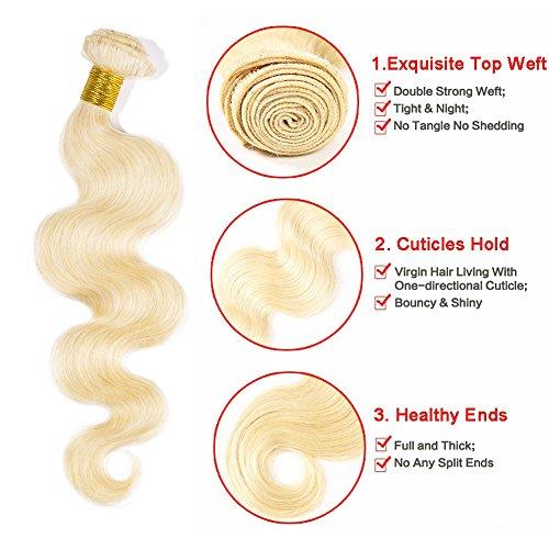 MY-LADY MY-LADY 613 Blonde Hair Bundles Weft Human Hair Weave Grade 7A Quality Hair Extensions 10-24inch Weave Weft Thick Body Wave 10" / 10 inch #613 Bleach Blonde 100g