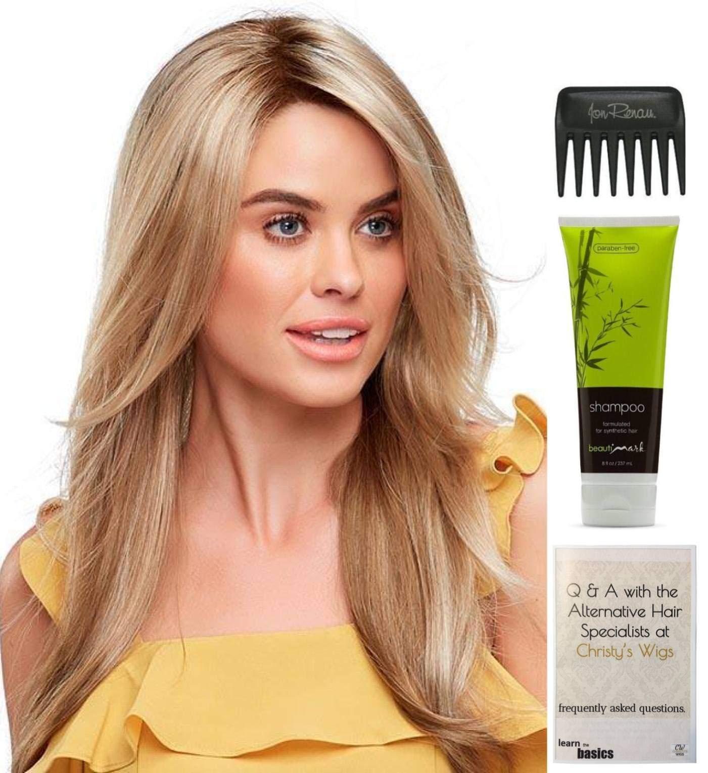 Jon Renau & Christy\'s Wigs Bundle - 4 items: Zara Wig by Jon Renau, Christy\'s Wigs Q & A Booklet, BeautiMark Synthetic Shampoo & Wide Tooth Comb - Color: FS613/24B