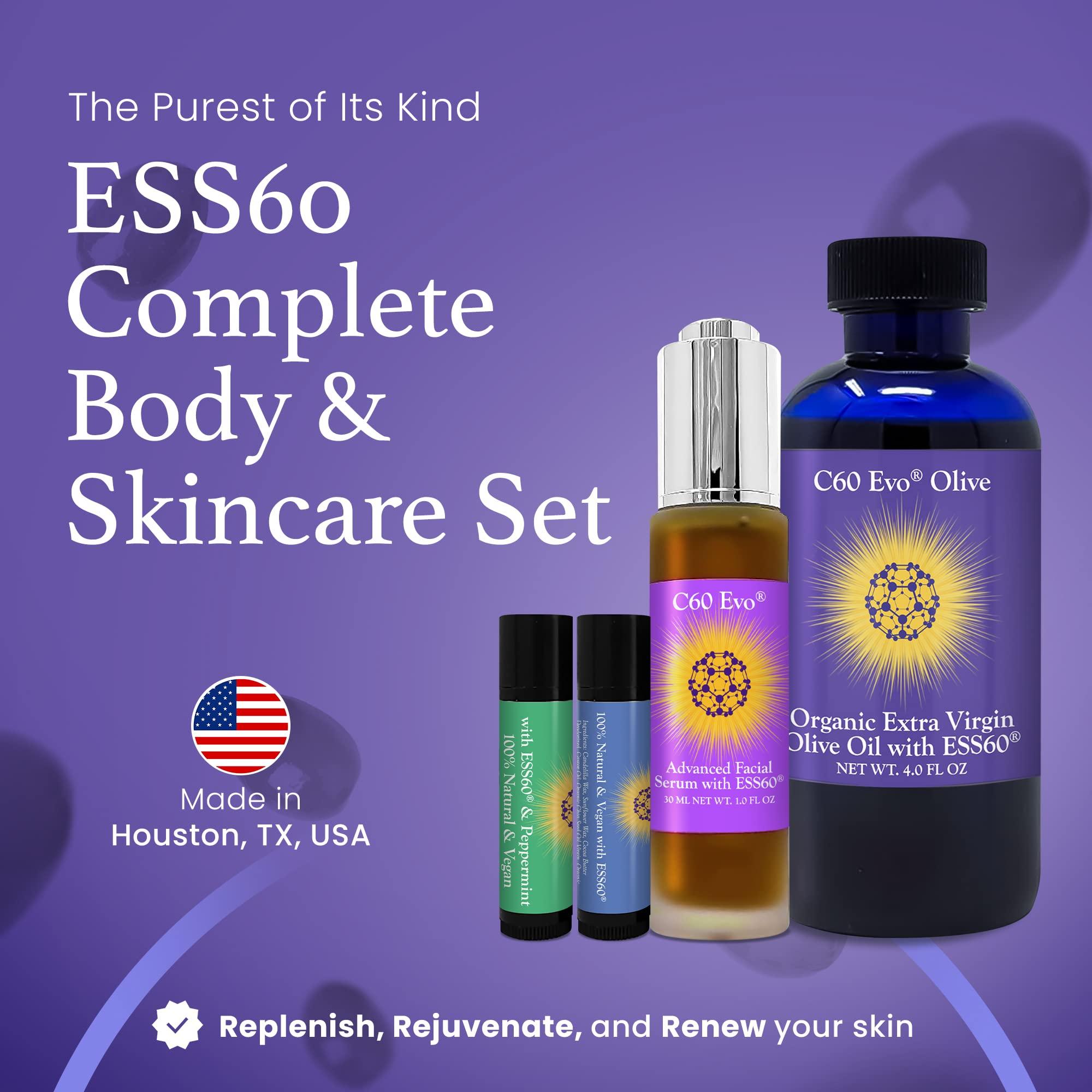 NinthAvenue Basics C60 Evo C&Evo Inside & Out & Lips Set - 4 Fl Oz Skincare Set - Moisturizing, Long-lasting