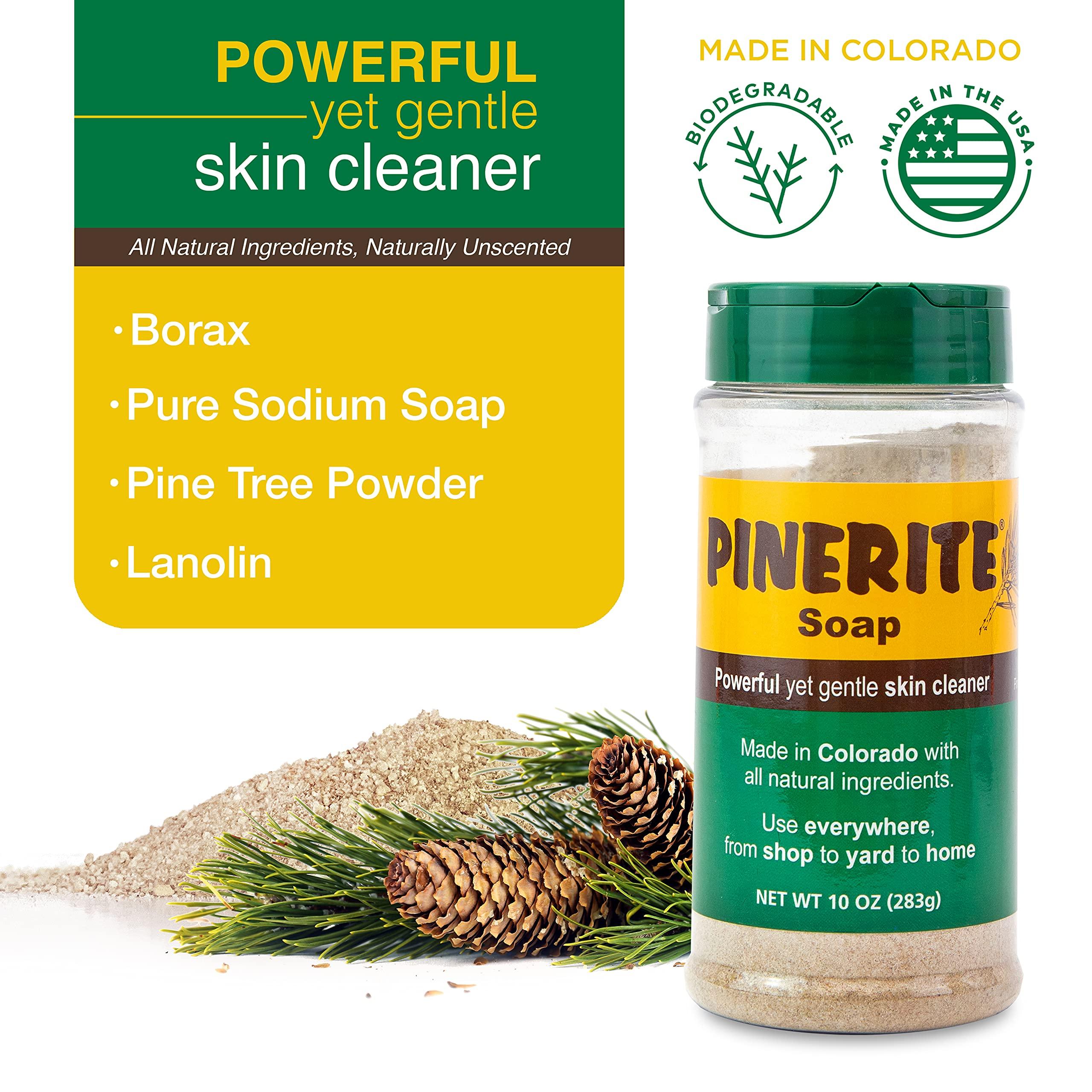 Pinerite, Inc. Pinerite, Natural Heavy Duty Hand Soap, Soft Pine Powder, Gentle on Skin and Eco-Friendly, 10 oz. Bottles, Pack of 2
