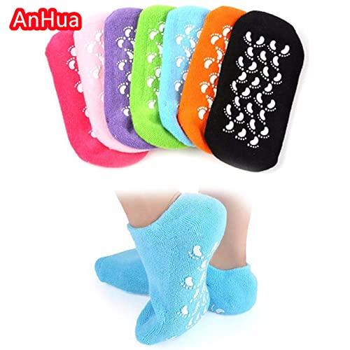 AnHua AnHua 1 Pair Feet Spa Moisturizing Gel Socks Exfoliating Dry Cracked Soft Skin Sock Pedicure Foot Care Tool Beauty Foot Care (Green)