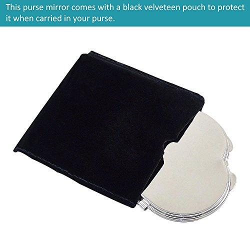 Ganz Ganz Compact Purse Mirror with Dual View, Monogram I in Center of Heart-Shape Metal Case.