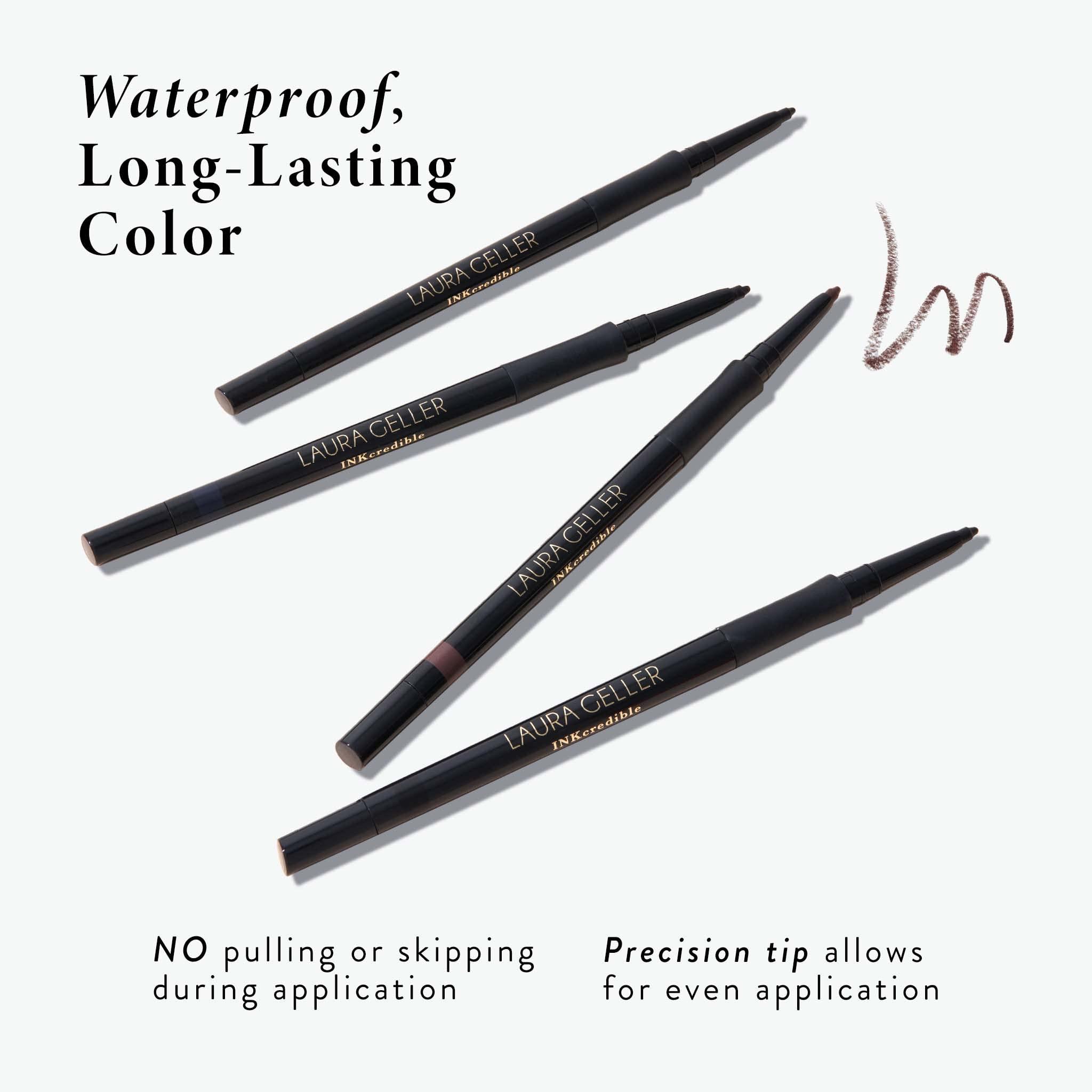 LAURA GELLER NEW YORK LAURA GELLER NEW YORK INKcredible Precise Gel Waterproof Smudge-proof Eyeliner Pencil with Built in Sharpener, Deep Purple + Blackbird (2 PC)