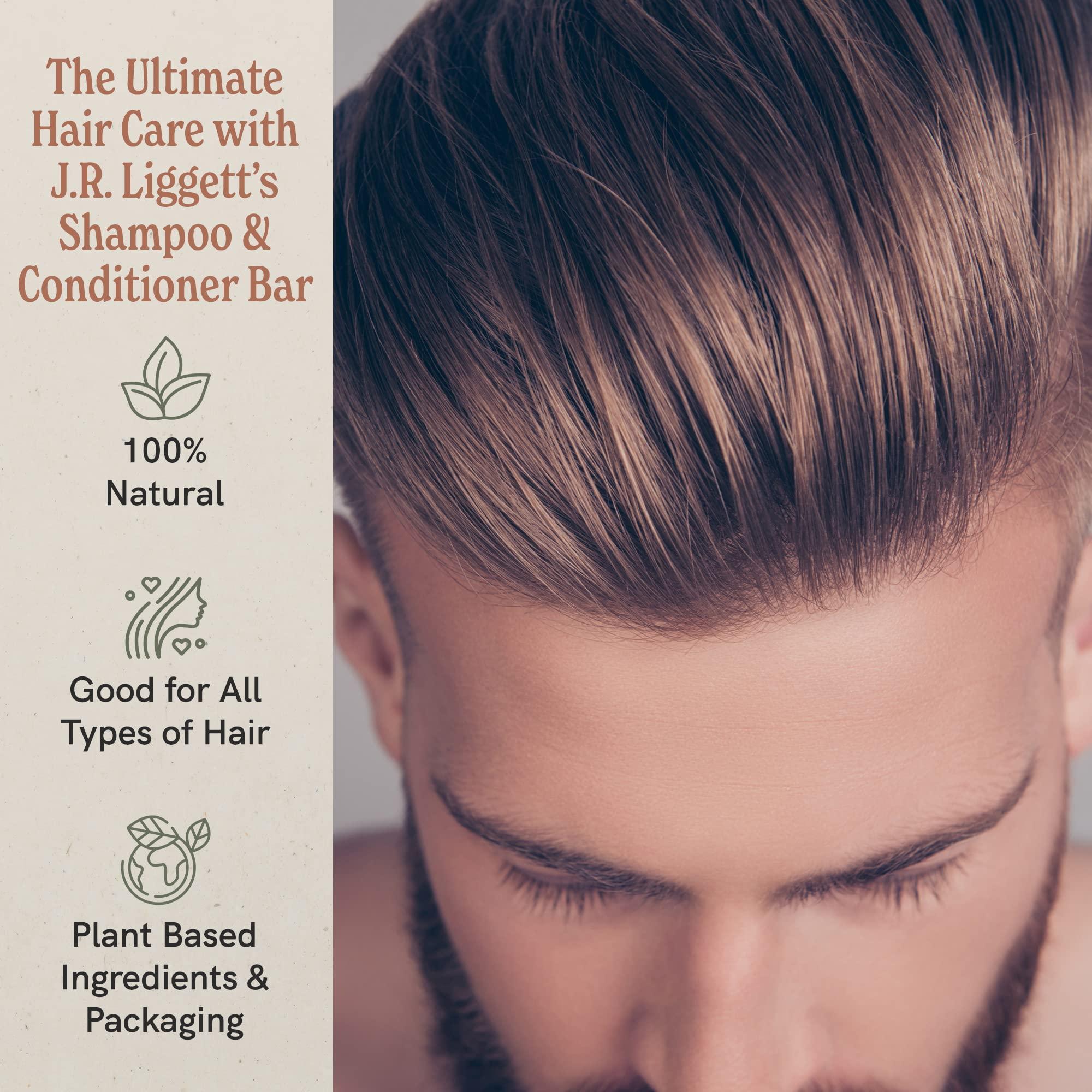 J·R·LIGGETT'S J.R.LIGGET\'S Jojoba & Peppermint Formula Conditioner Bar + Two Shampoo Bars, All-Natural for Hair Clean, Soft, Tangle-Free, 8.75 Ounce, Hair Care, 3.5 ounces each